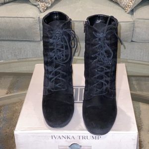 Ivanka Trump Black Suede Boots Skze 9
